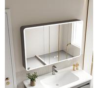 Armadietto a specchio da bagno con luce a led illuminata, Armadietto della medicina del bagno intelligente, Armadietti a specchio per trucco Vanity, Armadietto per medicine a specchio con specchio HD