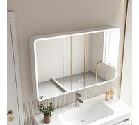 Armadietto a specchio da bagno con luce a led illuminata, Armadietto della medicina del bagno intelligente, Armadietti a specchio per trucco Vanity, Armadietto per medicine a specchio con specchio HD