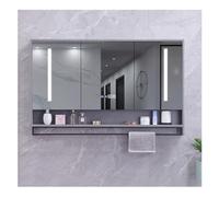 Armadietto a specchio da bagno con montaggio a parete, con luci e antiappannamento, spaziosa soluzione di archiviazione (120 x 75 cm (larghezza x altezza x altezza), design elegante e funzionale per