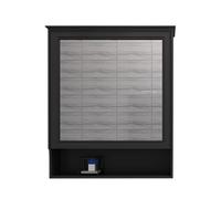 Armadietto a specchio da parete con contenitoreElegante porta a specchio aperta sul fondo per spazzolini da denti, pettini e gel doccia (55 x 15 x 80 cm) moderno organizer da bagno