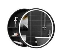Armadietto a specchio rotondo con apertura a pressione, ideale per bagno, camera da letto e soggiorno, design elegante salvaspazio con elegante finitura a specchio.
