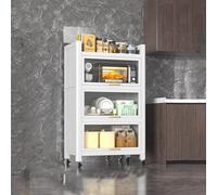 Armadietto alto da cucina con ante a 4 ripiani, con ripiani arrotolabili, per cucina e soggiorno, autoportante per una casa efficiente, 100 cm.