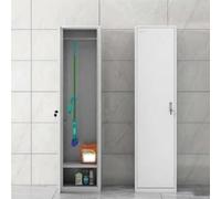 Armadietto alto e largo in metallo con ante e ripiani regolabili, armadietto da garage resistente con serratura e pannello forato for ufficio, palestra, cantina, magazzino(A-185x40x45cm,1.1mm)