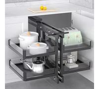 Armadietto angolare cieco con 4 cestelli scorrevoli mensola universale da cucina per la casa a sinistra e a destra, massimizza lo spazio di archiviazione in modo efficiente