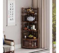 Armadietto angolare con profilo curvo, credenza salvaspazio per soggiorno, display antico e porcellana, tavolino angolare piccolo da 100 cm