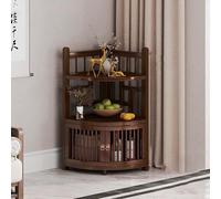 Armadietto angolare con profilo curvo, credenza salvaspazio per soggiorno, display antico e porcellana, tavolino angolare piccolo da 100 cm