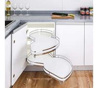 Armadietto angolare estraibile, doppio ripiano organizer per armadi da 91,4 cm, giostra angolare da cucina per una gestione efficiente dello spazio