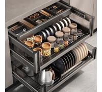 Armadietto angolare nascosto con ripiani scorrevoli ad angolo cieco, organizer estraibile in acciaio al carbonio, resistente, cassetti scorrevoli per armadietti da cucina, bagno, Hom