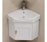 Armadietto angolare per lavabo, montaggio a parete, per bagno piccolo, soluzione compatta per riporre oggetti