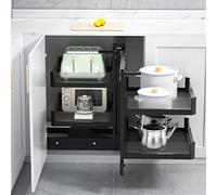 Armadietto angolare resistente estraibile con 4 cesti, mensola per armadio da cucina, pentole e piatti, ideale per casa e bagno
