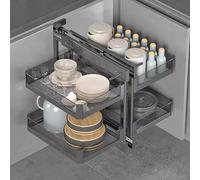 Armadietto angolare retrattile resistente con 4 cestelli estraibili per armadi da 800 900 mm, soluzione salvaspazio per armadio e mobili da cucina