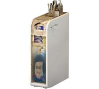 Armadietto autoportante con cassetti e ruote trasparenti, design alto e stretto per l'organizzazione di più stanze