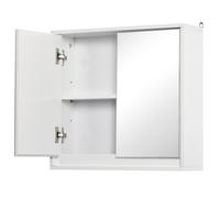 Armadietto Bagno a 2 Ante con Specchiera e Ripiano Regolabile 48x14,5x45 cm in MDF Bianco