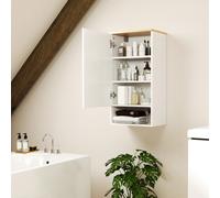 Armadietto Bagno a Muro con Mensole Regolabili e Anta, Mobiletto Bagno con Ripiano Aperto in Legno e MDF, 40x27x77 cm, Bianco Ottimizza lo spazio con l'elegante mobile da bagno a parete di HOMCOM. Dot