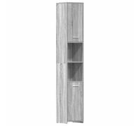 Armadietto Bagno Grigio Sonoma 30x30x183,5 cm Legno Multistrato