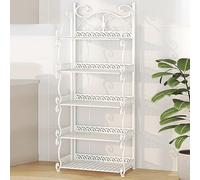 Armadietto Bagno, Organizer da Bagno Stretto, Scaffale per Cucina, Salvaspazio, Mobiletto Stretto con Telaio in Metallo, Scomparto Aperto, per Spazi Piccoli(White,111cm/43.7in)