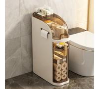 Armadietto Bagno Stretto, Mobiletto Cucina Salvaspazio con Cassetti e Ruote | Design Sottile, Struttura Robusta in PP, Cassetti Scorrevoli, Uso Multistrato, Mobilità(30.7in*7.1in*14.6in)