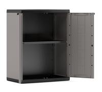 ARMADIO BASSO PLASTICA RESINA 2 ANTE GRIGIO UFFICIO CASA LAVORO 68X39X85H