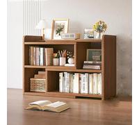 Armadietto basso retrattile in legno massello per dormitorio e ufficio, ripiano laterale multistrato regolabile (40-80) x 17 x 56 cm, finitura noce, soluzione versatile ed elegante