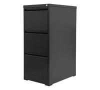 Armadietto con serratura a chiave, in metallo, con 3 cassetti, per formato A4, legale, letter, anti-ribaltamento, per ufficio domestico, 46 x 62 x 103 cm (nero)