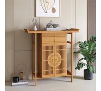 Armadietto da altare con cassetto estraibile, tavolo da meditazione e puja per salotti, santuari, templi