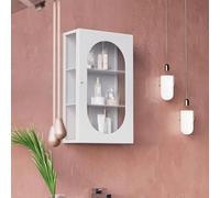 Armadietto da bagno a parete, colore nero, facile da pulire, capiente e capiente, elegante soluzione per la cucina, ideale per cucine moderne (bianco, B)