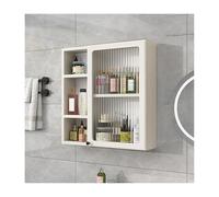Armadietto da bagno a parete con ante in vetro, organizer salvaspazio per WC, camere da letto, cucine e lavanderie, soluzione elegante per riporre oggetti