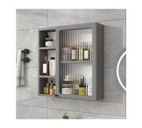 Armadietto da bagno a parete con ante in vetro, organizer salvaspazio per WC, ideale per camere da letto, cucine e lavanderie, soluzione di archiviazione efficiente