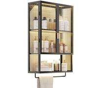 Armadietto da bagno a parete con barra porta asciugamani, salvaspazio, organizer per lavanderia, cucina, shampoo e armadietto medicinali, mensola da toeletta senza fori