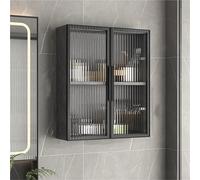 Armadietto da bagno a parete con doppie ante in vetro, design salvaspazio per medicine e cucina, perfetto per uso domestico e nization.