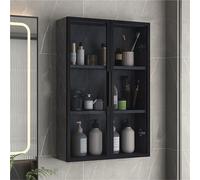 Armadietto da bagno a parete con porta in vetro temperato, nizer per riporre il WC e credenza da cucina, soluzione salvaspazio per una nizzazione efficiente.