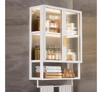 Armadietto da bagno a parete con ripiano aperto in metallo armadi da cucina per la casa nization 2 porte acrilico armadietto della medicina con
