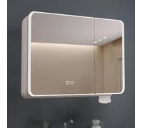 Armadietto da bagno a parete con specchio LED Smart Anti Fog Bagno Vanity Mirror Illuminato HD Medicine Cabinet con Touch Switch