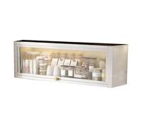 Armadietto da bagno a parete di metà secolo, elegante sopra il WC con ante in vetro, organizer salvaspazio per un'organizzazione efficiente del bagno e un arredamento moderno