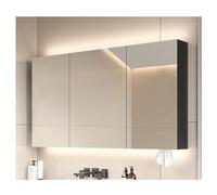 Armadietto da bagno a specchio con LED con 2 ante interruttore touch, dimmerabile, antinebbia, montaggio a parete, design moderno, colore B, dimensioni: 47,2 x 27 pollici