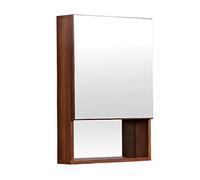 Armadietto da bagno a specchio in alluminio montato a parete, armadietto nascosto, armadietto per specchio cosmetico, facile da riporre (colore: ottone, dimensioni: 48 x 68 x