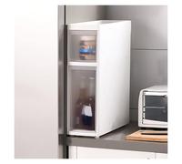 Armadietto da bagno alto e stretto, cassettiera verticale con cassetti sottili e ruote, organizer di grande capacità per piccoli spazi, perfetto accanto al WC o in angoli stretti (2 livelli)