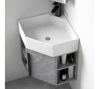 Armadietto da bagno angolare con lavandino, lavabo da parete, design resistente ai graffi e alle macchie per la casa, vasca da bucato combinato