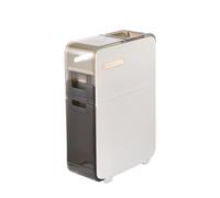 Armadietto da bagno autoportante con cassetti e ruote trasparenti, design stretto per risparmiare spazio in piccoli spazi