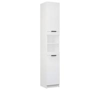Armadietto da Bagno Bianco 32x34x188,5 cm in Legno Multistrato