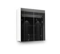 Armadietto da bagno bianco a parete con 2 ante e ripiano per penne, soluzione elegante per bagno, bagno o zona spogliatoio, design elegante e organizzazione funzionale