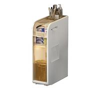 Armadietto da bagno bianco con cassetti e ruote trasparenti, autoportante, per cucina, corridoio, soggiorno, WC, camera da letto, lavanderia