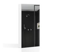 Armadietto da bagno bianco da parete con mensola, specchio singolo, per bagno, bagno, angolo salvaspazio, elegante design durevole