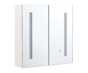 Armadietto da Bagno con 2 Ante a Specchio con Luci LED Chabunco