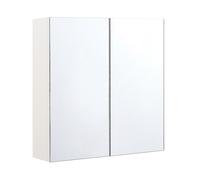 Armadietto da Bagno con 2 Ante e 2 Ripiani a Specchio 60 x 60 cm Navarra