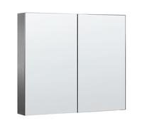 Armadietto da Bagno con 2 Ante e 2 Ripiani a Specchio 80 x 70 cm Navarra