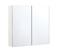 Armadietto da Bagno con 2 Ante e 2 Ripiani a Specchio 80 x 70 cm Navarra