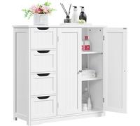 Armadietto da Bagno con 4 Cassetti e Ripiano Regolabile Armadietto a Pavimento