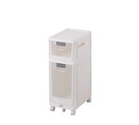 Armadietto da bagno con cassetti, carrello portaoggetti da pavimento stretto e alto, con cassetti e ruote trasparenti, armadio sottile di grande capacità per piccoli spazi e spazi