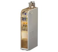 Armadietto da bagno con cassetti e ruote trasparenti, autoportante, per cucina, corridoio, soggiorno, WC, camera da letto, lavanderia, colore: bianco